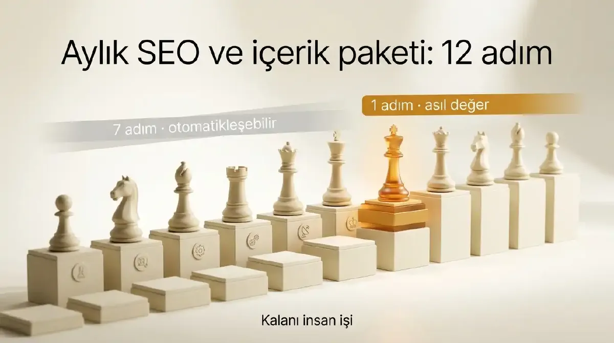 On iki adımlık sürecin hangi adımlarının otomatikleşebildiğini gösteren diyagram