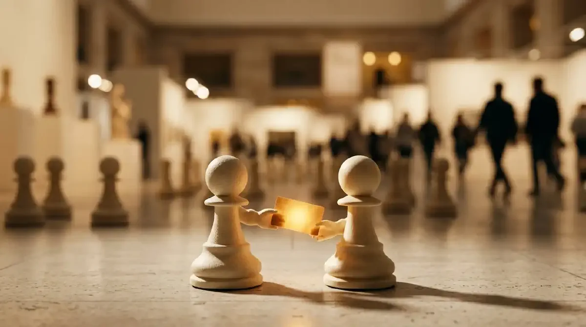 Kalabalığın içinde el değiştiren iki kart