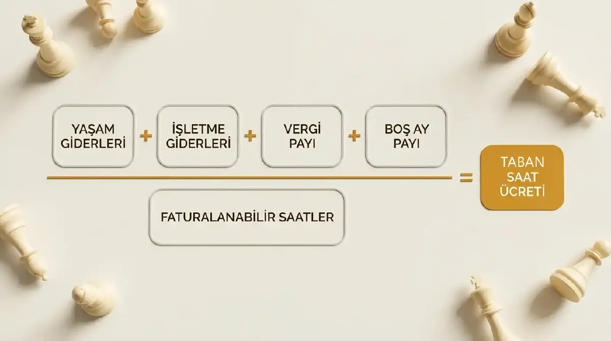 Taban saat ücretinin nasıl hesaplandığını gösteren formül diyagramı