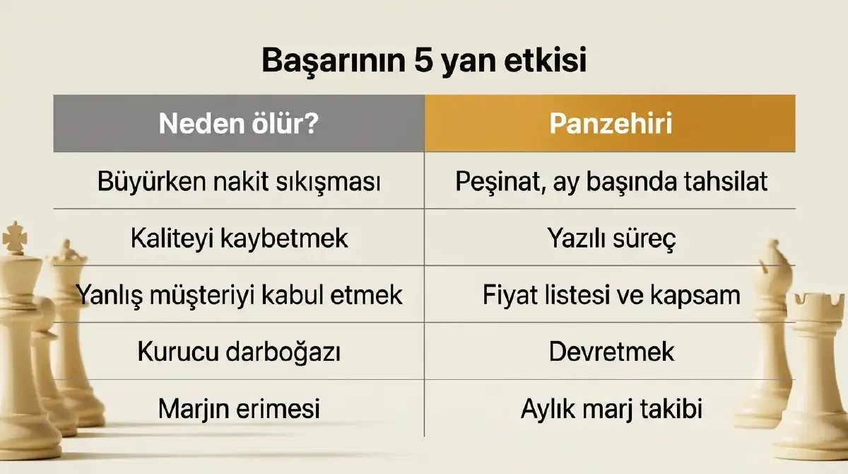 Büyüyen bir işi öldüren beş sebep ve panzehirleri