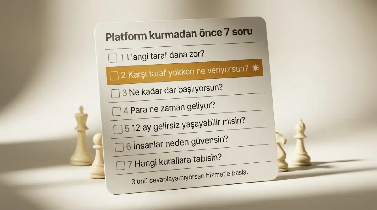 Platform kurmadan önce cevaplanması gereken yedi soru