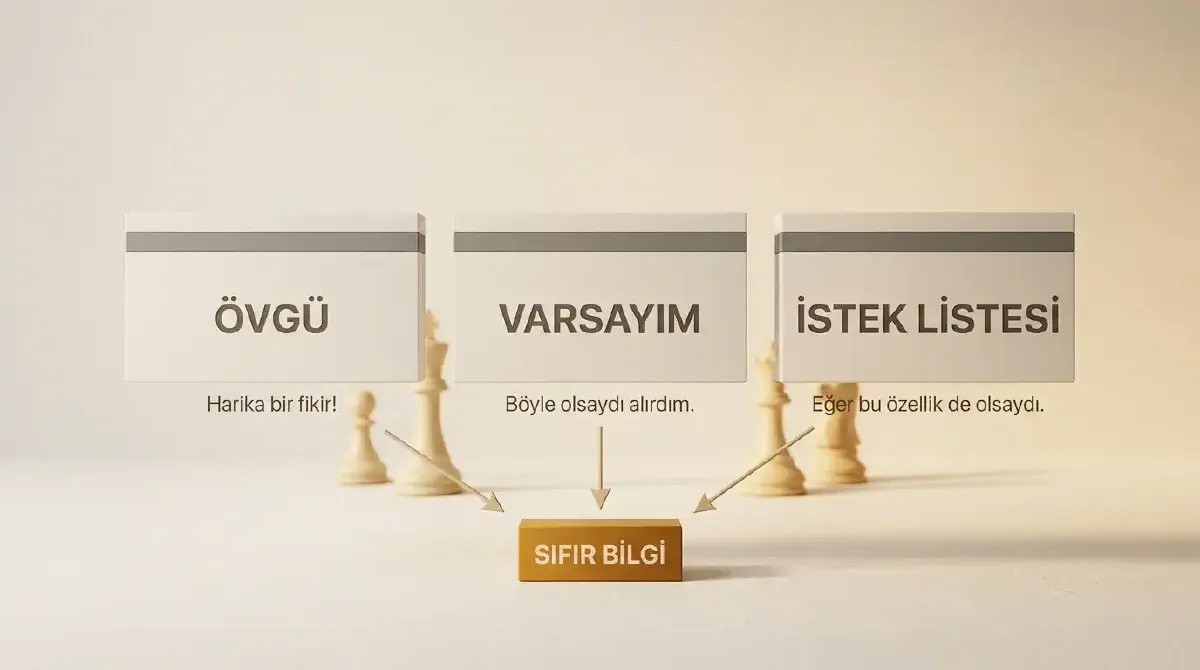 İltifat, varsayım ve dilek listesini gösteren üç zehirli veri diyagramı